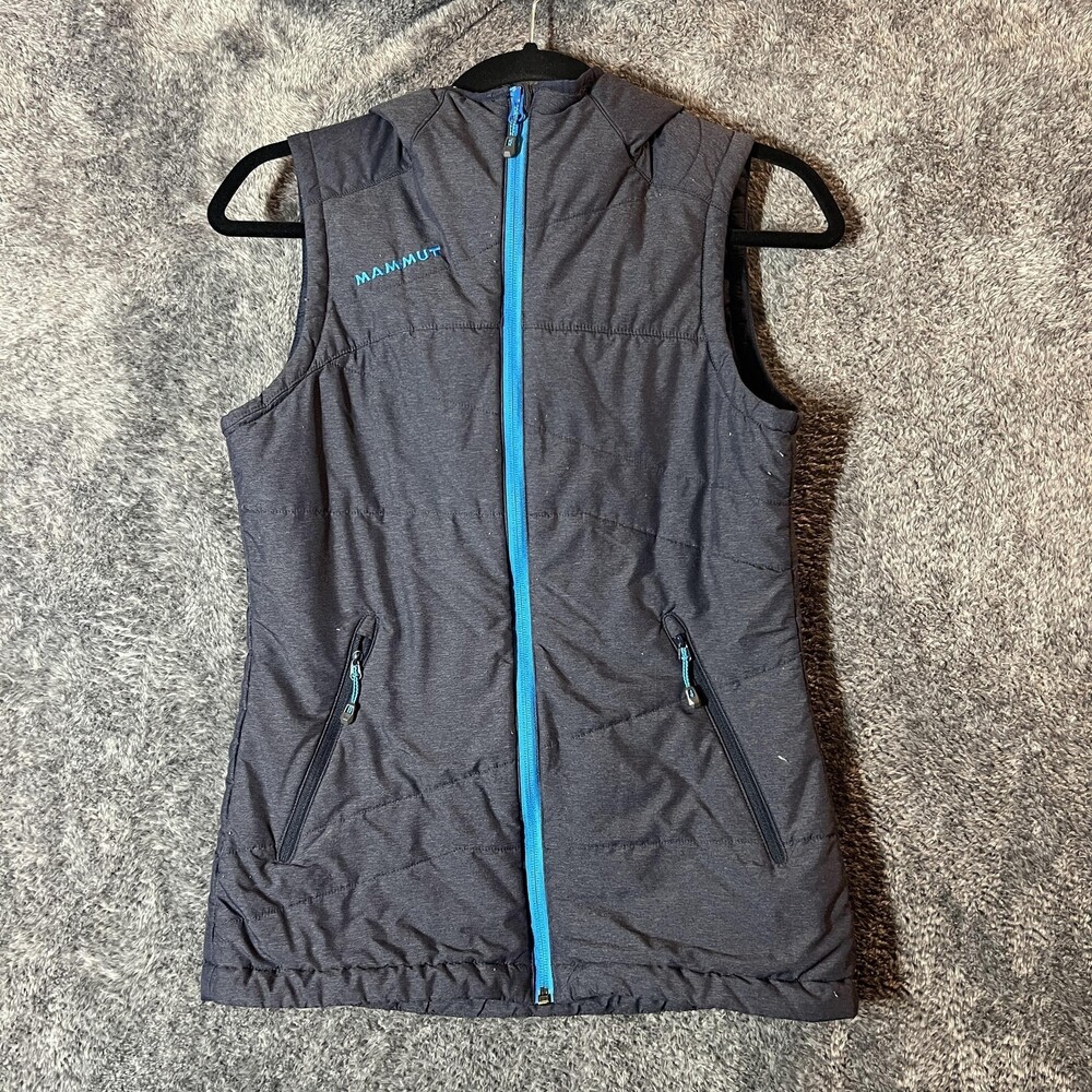 Mammut Vest Womens XS Gray Hooded Primaloft Insulated Outdoor Jacket 1010-19170